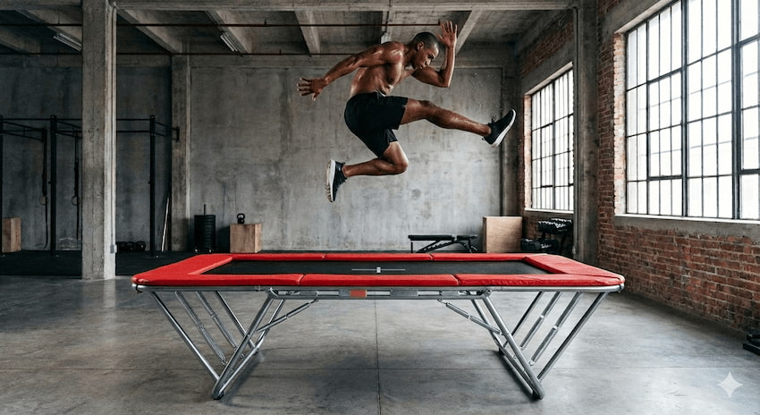 Jump profissional de 36 molas com reforço extra e estabilidade máxima.  